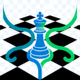 悠扬棋牌品牌标识——金色棋子与棋盘网格构成的圆形徽标